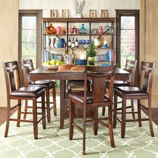 Best Shopping TRIBECCA HOME Marsden Rustic Brown 7-piece Mission Counter Height Dining Set