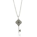 Silver Overlay Marcasite Lucky Four Key Necklace