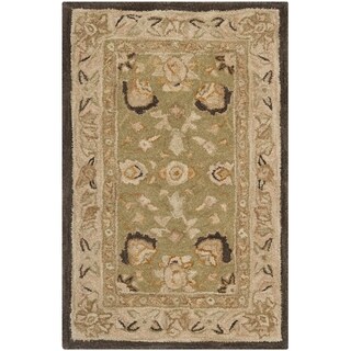 Safavieh Handmade Anatolia Sage/ Beige Hand-spun Wool Rug