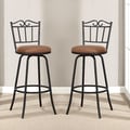 Scroll Black Adjustable Metal Swivel Counter Height Bar Stools (Set of 2)