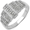 Malaika 14k White Gold over Sterling Silver 1/3ct TDW Diamond Ring
