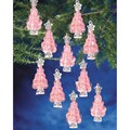 Holiday Beaded Ornament Kit-Mini Pink Trees 2-1/4" Makes 12