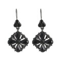 Roman Black-plated Jet Faux Crystal Dangle Earrings