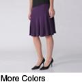 Journee Collection Women's Elastic Waist Stretch Knit Flare Skirt