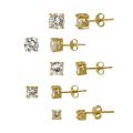 Icz Stonez 18k Gold over Sterling Silver 10.44 TCW Cubic Zirconia Stud Earring Set