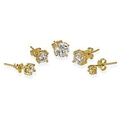 Icz Stonez 18k Gold over Sterling Silver 10.44 TCW Cubic Zirconia Stud Earring Set