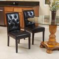 Gentry Bonded Leather Black Dining Chair (Set of 2)