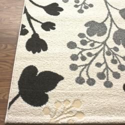 Alexa Euro Modern Ivory Spring Season Floral Rug (2'6 x 8 Runner)