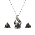 Gems For You Sterling Silver Topaz and Diamond Jewelry Set