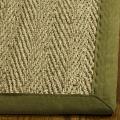Hand-woven Casual Natural/ Olive Seagrass Runner (2'6 x 10')