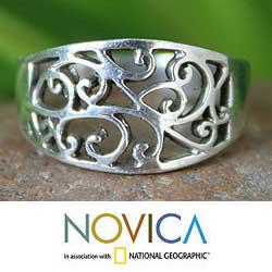 Sterling Silver 'Arabesque' Handcrafted Ring (Thailand)