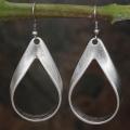 Silverplated Pewter Open Teardrop Dangle Earrings (Turkey)