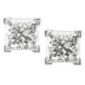 14k White Gold 2ct TDW Certified Diamond Solitaire Earrings (H-I, I1-I2)