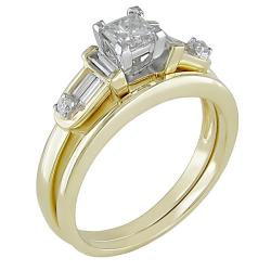 14k Two-tone Gold 5/8ct TDW Diamond Bridal Ring Set (G-H, I1-I2)