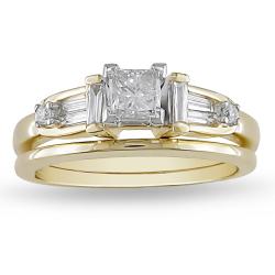 14k Two-tone Gold 5/8ct TDW Diamond Bridal Ring Set (G-H, I1-I2)