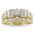 14k Two-tone Gold 3/4ct TDW Diamond Bridal Ring Set (H-I, SI1-SI2)