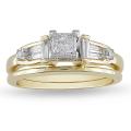 14k Two-tone Gold 5/8ct TDW Diamond Bridal Ring Set (G-H, I1-I2)