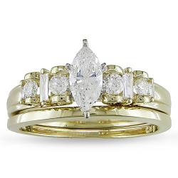 14k Two-tone Gold 4/5ct TDW Diamond Bridal Ring Set (H-I, I1-I2)