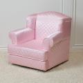 Quilted Sateen Fabric Pink Kids Club Chair