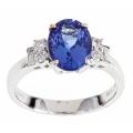 Dyach 14k White Gold Tanzanite and 1/4ct TDW Diamond Ring