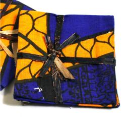 Set of 4 Dutch Wax Cloth Wine Coasters (Indego Africa)