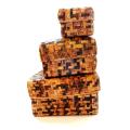 Set of 3 Banana-leaf Woven Nested Boxes (Rwanda)