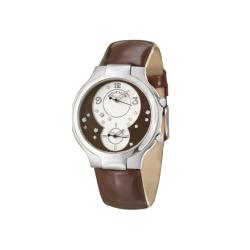 Philip Stein Women's 'Modern' Steel and Leather Quartz Diamond Watch