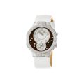 Philip Stein Women's 'Modern' Steel and Leather Quartz Diamond Watch