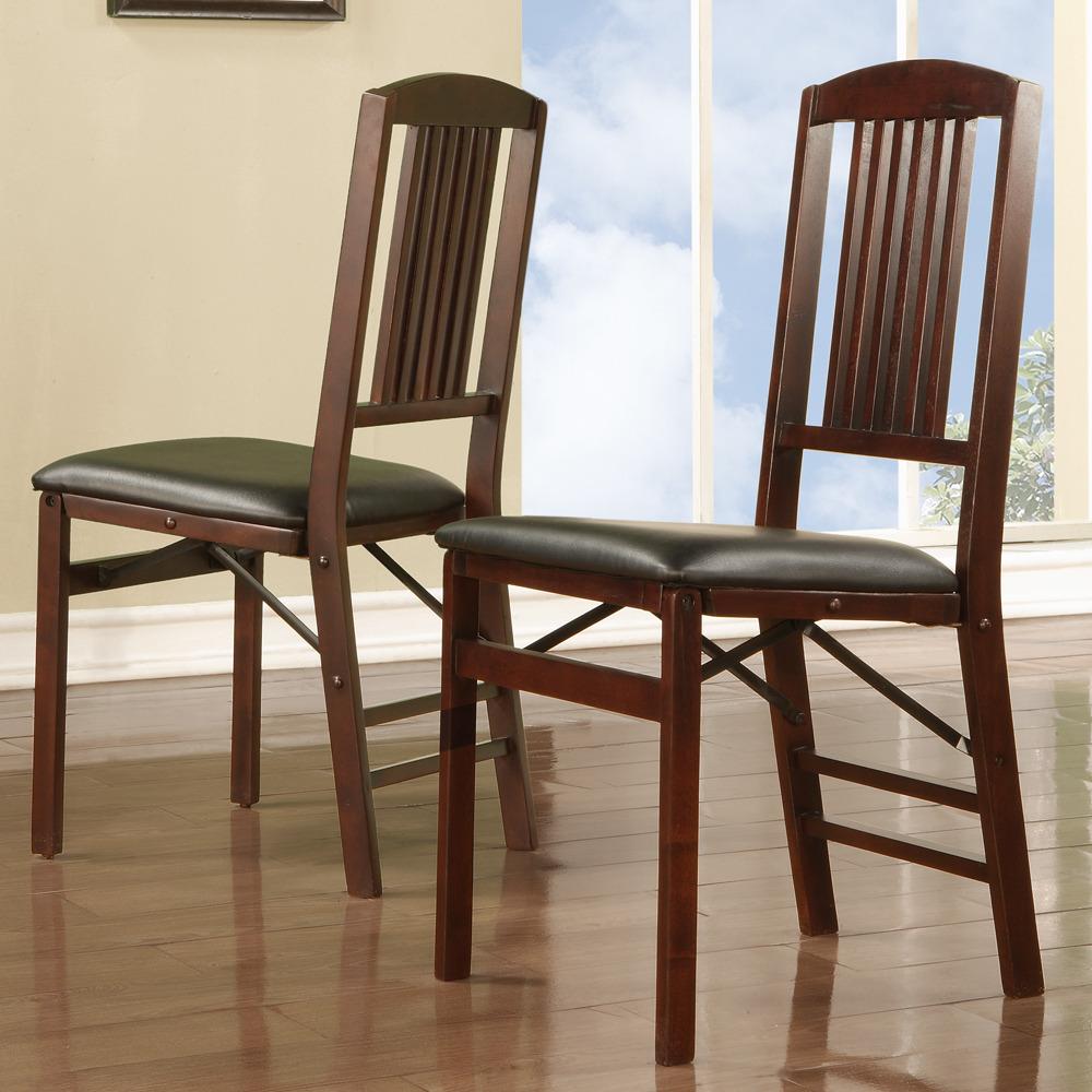 Malta Ladder Back Faux Leather Folding Chairs (Set of 2) 13310211
