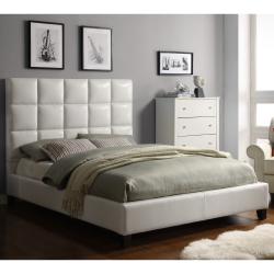 ETHAN HOME Sarajevo Soft White Tufted Upholstered King Bed