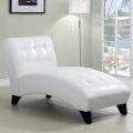 Axis White Faux Leather Chaise Lounge Chair