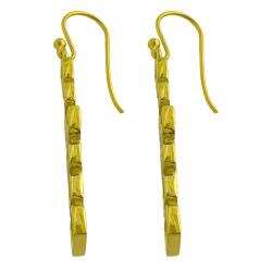 14k Gold over Silver Multi-square Dangle Earrings