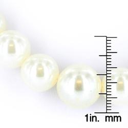 Silvertone White Faux Pearl Graduated 16-inch Strand