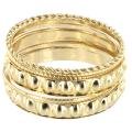 Goldtone 5-piece Stackable Textured Bangle Set