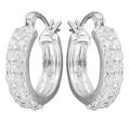 Silvertone Cubic Zirconia Hoop Earrings