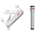 Swiss Army Silver Alox 'Pioneer' Pocket Knife with LED Flashlight