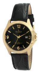 Peugeot Men's Goldtone Leather Strap Watch