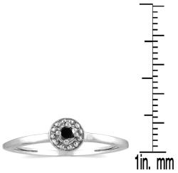 10k White Gold Black Diamond Promise Ring