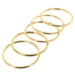 Goldtone Textured Dotted Hole 5-pc Bracelet Set