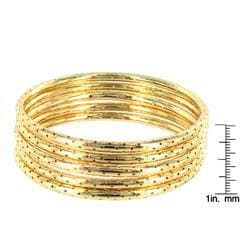 Goldtone Textured Dotted Hole 5-pc Bracelet Set