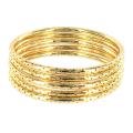 Goldtone Textured Dotted Hole 5-pc Bracelet Set