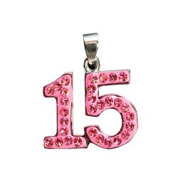Sterling Silver Light Rose Crystal 15 Necklace