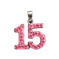 Sterling Silver Light Rose Crystal 15 Necklace
