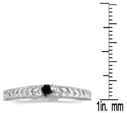 14k White Gold Black Diamond Promise Ring