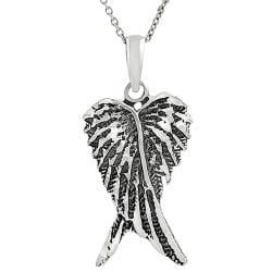 Tressa Sterling Silver Oxidized Angel Wings Necklace