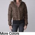 Journee Collection Everyday Junior's Plush Trim Quilted Jacket