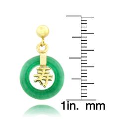Gold over Sterling Silver Jade Fortune Earrings