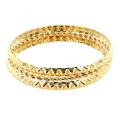 Goldtone Stackable 3-piece Faceted Bangle Set