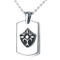 Stainless Steel Polished Shield Dog Tag Necklace