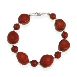 Stonique Creations Sterling Silver Sea Bamboo Coral Bracelet